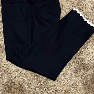 Talbots slim navy crop pants petite
